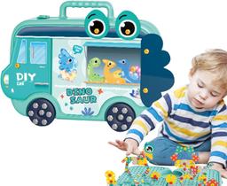 KIt Ferramentas Maleta Criativa Carrinho Dino 224 Peças Brinquedo Educativo de Montar KIt Ferramentas Maleta Criativa Carrinho Dino 224 Peças Brinquedo Educativo de Montar