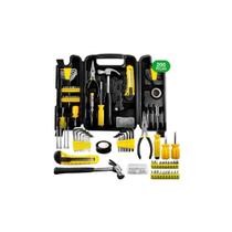 Kit Ferramentas Manuais 200 Peças com Maleta Completa Pequenos Reparos Residencial Profissional Aço Carbono