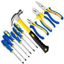 Kit Ferramentas Manuais Martelo Unha Alicate Universal Corte Bico Chave Fenda Philips