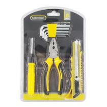 Kit ferramentas merrick 4pcs rf 1007 estilete + alicate + chave fenda + jogo de chaves allen
