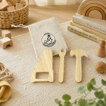 Kit Ferramentas Montessori Saquinho Algodão Cru Presenteável