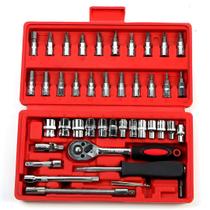 Kit Ferramentas Multifuncional 46 Peças Catraca Soquetes