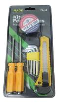 Kit Ferramentas Multiuso 1 Chave Philips 1 Chave de fenda 1 Fita P V C 5 Chaves Allen Made Basics Fr-15