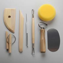 Kit Ferramentas Para Modelagem C/8 Peças Estecas Plásticas Biscuit Argila Cerâmica Artesanato Escultura Manual Profissional -