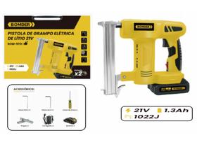 Kit ferramentas pistola de grampo recarregavel c/2 baterias 21v bom-9701