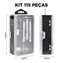 Kit Ferramentas Profissional MultiUso Troca de Tela 115 em 1