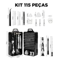 Kit Ferramentas Profissional Multiuso Troca De Tela 115 Em 1 - Bivena