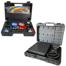Kit Ferramentas Refrigeração Automotiva Balança + Manifold