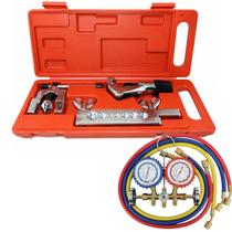 Kit Ferramentas Refrigeração Manifold Flangeador Cortador Vermelho