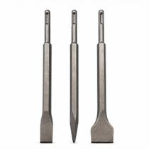 Kit Ferramentas SDS Plus 3 Peças para Martelete Encaixe Rápido Obras Construção