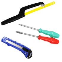 Kit ferramentas tramontina 4 pçs chave fenda estilete serra