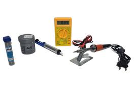 Kit Ferro De Solda 40w 110v Multímetro Sugador Pasta Estanho