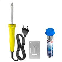 Kit Ferro de Solda 40W 220V Ferramenta Completa com Fio de Estanho para Soldagem Ideal para Projetos Eletrônicos Kit Ferro de Solda 40W 220V Ferramenta Completa com Fio de Estanho para Soldagem Ideal para Projetos Eletrônicos
