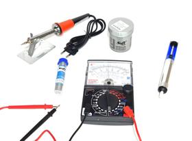 Kit Ferro de Solda 40w 220V multímetro analógico sugador pasta de solda e estanho - mxt