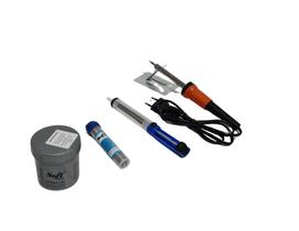 Kit Ferro de Solda 40w 220V + Sugador + pasta de solda + estanho