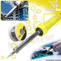 Kit Ferro de Solda 60w 127v Profissional + Rolo Fio Estanho