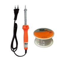 Kit Ferro de Solda 60w 220v + Solda Estanho 80gr 1mm Bestfer