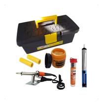 Kit Ferro De Solda 60w Estanho Pasta Sugador Com Maleta - Eda