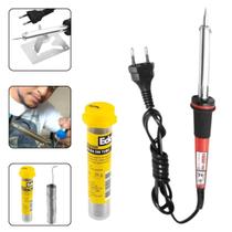 Kit Ferro de Solda 70w 220v + Tubo Estanho 25g Soldagem Fame Kit Ferro de Solda 70w 220v + Tubo Estanho 25g Soldagem Fame