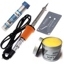 Kit Ferro de Solda Com Tubete Estanho + Pasta de Solda Kit Ferro de Solda Com Tubete Estanho + Pasta de Solda