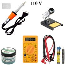 Kit Ferro De Solda Multímetro Suporte Pasta Tubete 60W 110V Cód. 629 Kit Ferro De Solda Multímetro Suporte Pasta Tubete 60W 110V Cód. 629