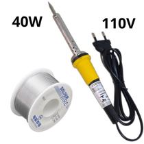 Kit Ferro De Solda Soldar Soldador 110v 40w ou 60w Com Rolo de Estanho Ferramenta - Prime