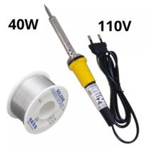 Kit Ferro De Solda Soldar Soldador 40w Com Estanho Voltagem 110V