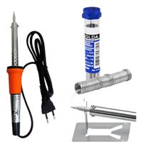 Kit Ferro De Solda Soldar Soldador 60W + Estanho Kit Ferro De Solda Soldar Soldador 60W + Estanho