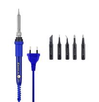 Kit Ferro De Solda Temperatura Ajustável 220v 110v 60w + 5 Pontas Kit Ferro De Solda Temperatura Ajustável 220v 110v 60w + 5 Pontas
