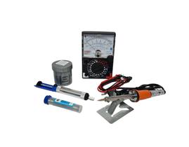 Kit Ferro Solda 40w 110v + Multimetro Analogico + Sugador + Pasta + Estanho Kit Ferro Solda 40w 110v + Multimetro Analogico + Sugador + Pasta + Estanho