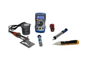 kit Ferro solda 40w 220v multimetro caneta estanho pasta sugador