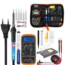 Kit Ferro Solda E Sugador + Multimetro Estanho 60w 220v