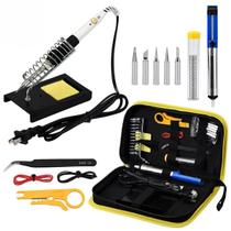Kit Ferro Solda + Tubete Estanho Com Resina E Sugador Solda 60w 220v - Bisutime