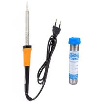 Kit Ferro Soldar Eda com suporte 30, 40 ou 60 watts + 1 Tubo Estanho 25 gramas