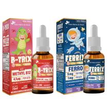 Kit Ferro Vitamínico Ferrix + B-Trix Complemento Infantil KIT:Ferrix + B-TrixSabor:Morango + Uva Kit Ferro Vitamínico Ferrix + B-Trix Complemento Infantil KIT:Ferrix + B-TrixSabor:Morango + Uva