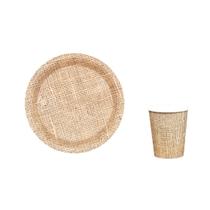 Kit Festa 10 Copos 10 Pratos Estampa Juta Silver Festas - Inspire sua Festa Loja