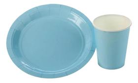 Kit Festa 10 Pratos + 10 Copos De Papel Ecológico Várias Cores - Original Silver