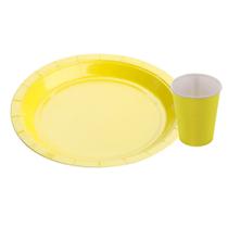 Kit Festa 10 Pratos + 10 Copos De Papel Ecológico Várias Cores - Original Silver