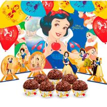 Kit festa 132 pçs Decoração Branca de Neve anive completo