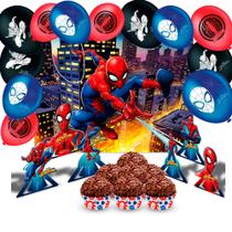 Kit festa 132 pçs Decoração Homem Aranha anive mais completo Kit festa 132 pçs Decoração Homem Aranha anive mais completo