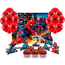 Kit Festa 133 Pçs Decoração Homem Aranha Festa 2 Anos Kit Festa 133 Pçs Decoração Homem Aranha Festa 2 Anos