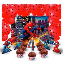 Kit festa 133 pçs Decoração Homem Aranha festa 4 Anos