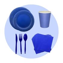 Kit Festa 140 Pçs Descartavel: Prato- Copo- Talher- Guardanapo