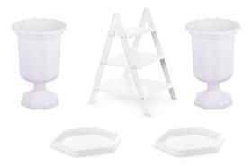 Kit Festa 2 Vasos 2bandejas 1 Escadinha Decoração Mesa Festa