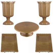 Kit Festa 5 Peças, Vaso + Boleira + Bandeja Decoração Doces Kit Festa 5 Peças, Vaso + Boleira + Bandeja Decoração Doces