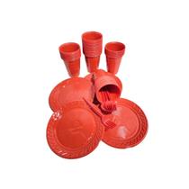 Kit Festa 50 Pratinhos Pratos 50 Garfinhos Garfos e 50 Copos Descartáveis