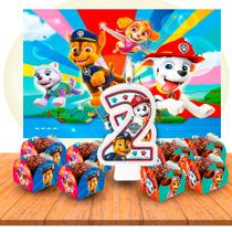 Kit festa 52 peças descoração Patrulha Canina completa vela2 Kit festa 52 peças descoração Patrulha Canina completa vela2