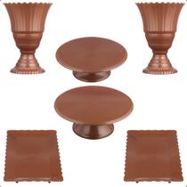 Kit Festa 6 Peças, Vaso + Boleira + Bandeja Decoração Doces Kit Festa 6 Peças, Vaso + Boleira + Bandeja Decoração Doces