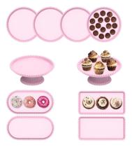 Kit Festa 8 - Decoraçao Ideal Para Sua Mesa Com Rosa Candy