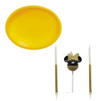Kit Festa Amarelo Com Prato Papel 18 Cm E Velas Minnie Mouse Kit Festa Amarelo Com Prato Papel 18 Cm E Velas Minnie Mouse